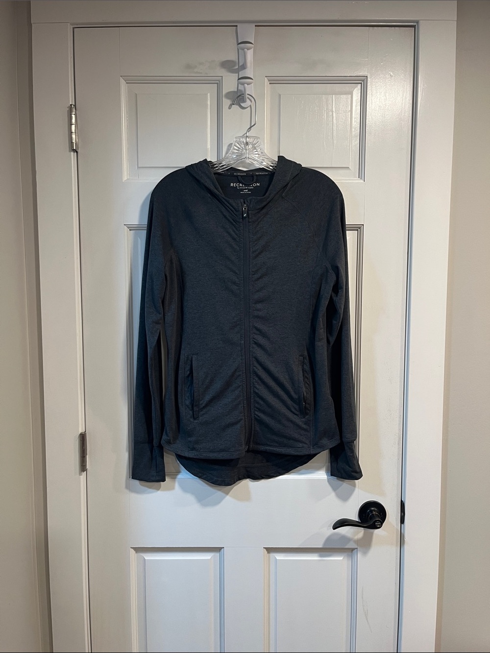 Recreation by thread & supply Zip Up Hooded Jacket in Gray Size Small